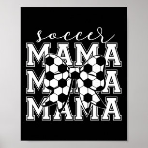 Póster Mamá de fútbol Retro Groovy Fútbol Softll Mamá 