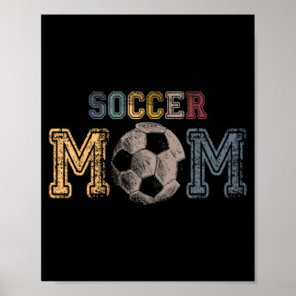 Póster Mamá de fútbol ropa vintage retro Mamá de fútbol l
