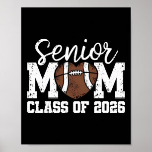 Póster Mamá de fútbol senior Cl de 2026 Graduada Senior M