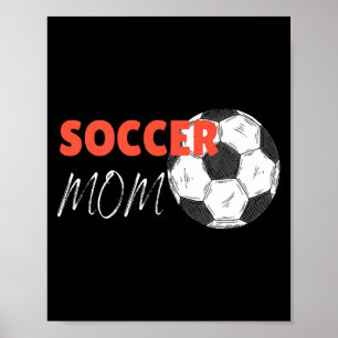 Póster Mamá de Fútbol Vintage Fútbol 4 Camiseta 