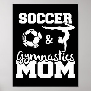 Póster Mamá de fútbol y gimnasia divertida jugadora de fú