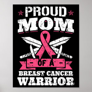 Póster Mamá de Guerrero Contra el Cáncer de Seno Cinta Ro