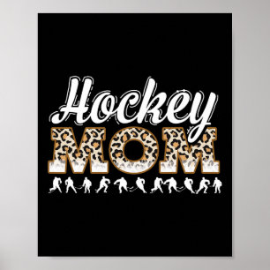 Póster Mamá de hockey leopardo Divertida Mamá de hockey D