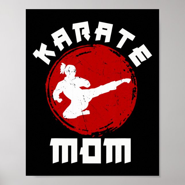 Póster Mamá de Kung Fu Karate Cinturón Negro Experta en A (Frente)