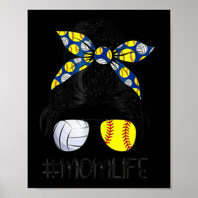Póster Mamá de la vida voleibol de voleibol de voleibol d (Frente)