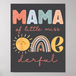 Póster Mamá de Little Miss Onederful Primera Cumpleaños B