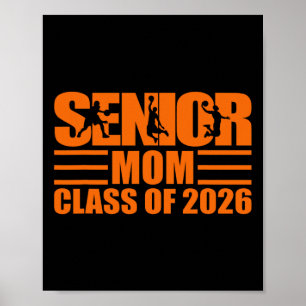 Póster Mamá de Senior Sketll Cl de 2026 Jugadora Graduaci