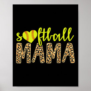 Póster Mamá de sóftbol Guepardo Lindo Día de la Madre Dep
