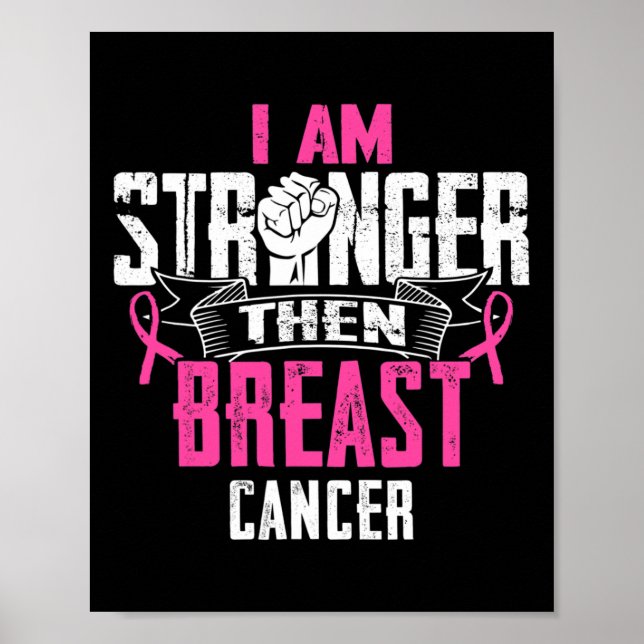 Póster Mamá De Un Cinta De Cáncer De Mama De Combate (Frente)