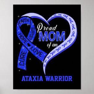 Póster Mamá De Un Guerrero Ataxia Cinta Azul Fami