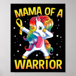 Póster Mamá de un Guerrero Conciencia del Cáncer Infantil