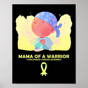 Póster Mamá De Un Guerrero Concienciación Sobre El Cáncer