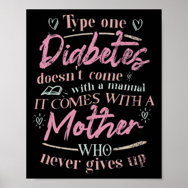 Póster Mamá De Un Niño Con Diabetes T1d (Frente)