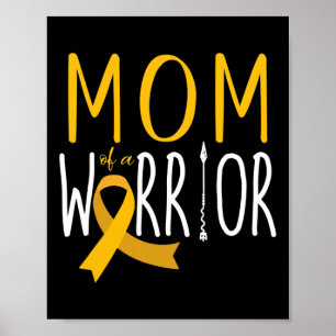 Póster Mamá De Una Cinta Guerrera De Cáncer Infantil Conc