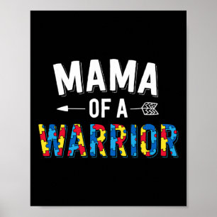 Póster Mamá De Una Familia Guerrera Mamá El Mundo Del Aut