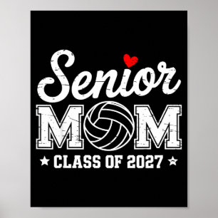 Póster Mamá de voleibol de último año clase de graduación