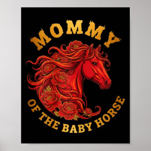 Póster Mamá del caballo bebé año nuevo chino 2026 fuego