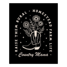 Póster Mamá del campo, cowgirl western cita a los negros