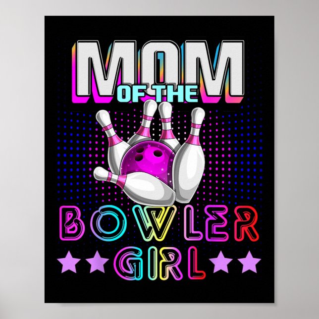 Póster Mamá Del Chica Bowler Que Coincide Con La Bola De  (Frente)