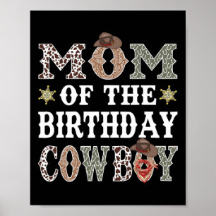 Póster Mamá Del Cowboy De Cumpleaños Rodeo Mom