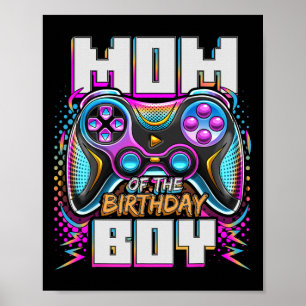 Póster Mamá Del Cumpleaños Del Niño Videojuego Cumpleaños