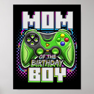 Póster Mamá Del Cumpleaños Del Niño Videojuego Cumpleaños