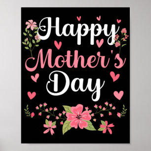 Póster Mamá del Día de la Madre, cutáneo de mujeres flora