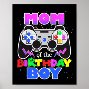 Póster Mamá Del Juego De Videojuegos Birthday Gamer