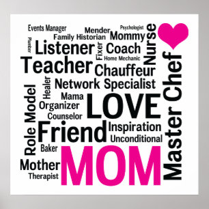 Póster Mamá del maestro cocinero - trabajos múltiple