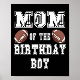 Póster Mamá Del Niño Cumpleañero Amante Del Fútbol Famili