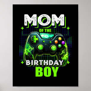Póster Mamá Del Niño Cumpleañero Juego De Video Coinciden
