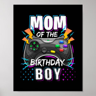 Póster Mamá Del Niño Cumpleañero Videojugador Coincidente