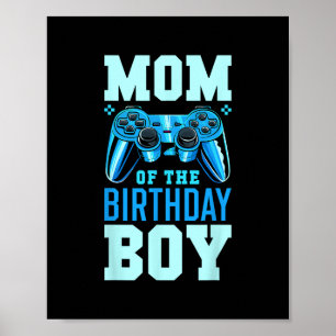 Póster Mamá Del Niño Cumpleañero Videojugador Pareo Cumpl