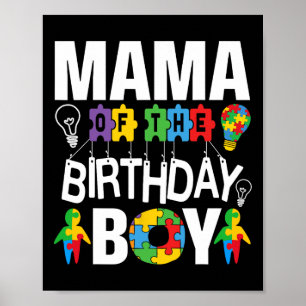 Póster Mamá Del Niño De Cumpleaños Autismo Mamá