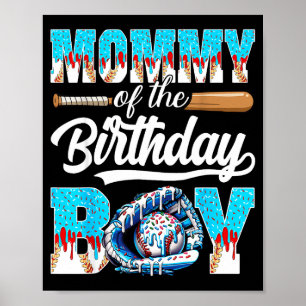 Póster Mamá del niño de cumpleaños helado de béisbol gote