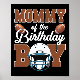 Póster Mamá del niño de cumpleaños partido de fútbol fami