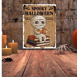 Póster Mamá del periódico Halloween con fantasía de estil