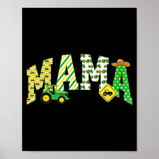 Póster Mamá del tractor del niño de cumpleaños Camiones d