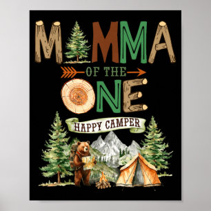 Póster Mamá del único campista feliz cumpleaños 1 campame