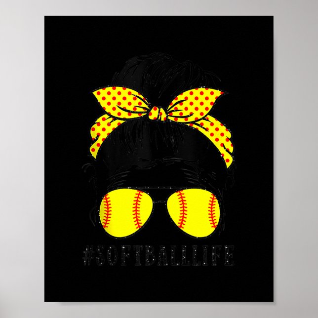 Póster Mamá Día de la Madre de béisbol de béisbol de béis (Frente)