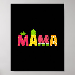 Póster Mamá Divertida Amante Frutariana Verano Nana Reban