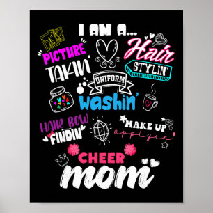 Póster Mamá divertida de porristas para mamá de porristas