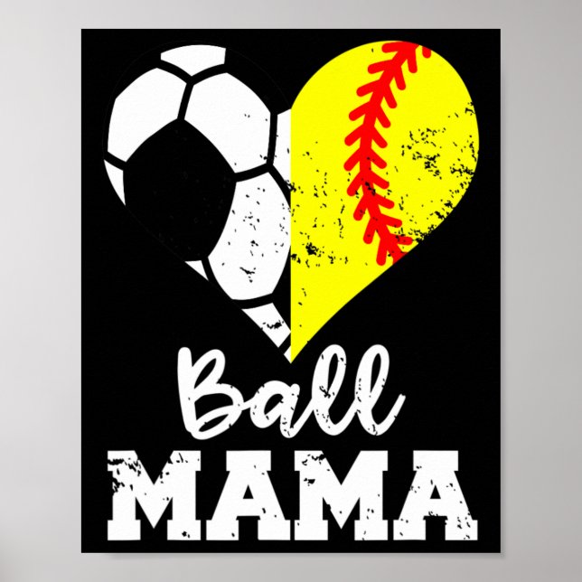 Póster Mamá divertida fútbol suaveMamá  (Frente)