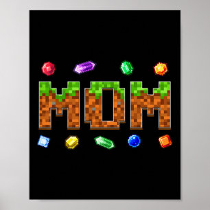 Póster Mamá Divertida Papá Cumpleaños Niño Niño Jugador d