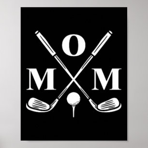 Póster Mamá divertida Par Tee Golf coincidente Cita de go