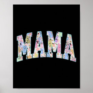 Póster Mama Easter Retro Varsity Grandes Cartas Colorosas