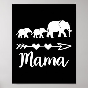 Póster Mamá Elefante 2 Bicis Madre De Dos Hermanas Cuesta