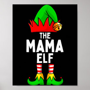 Póster Mamá Elfo Parejas Familiares Navidad Mujeres 