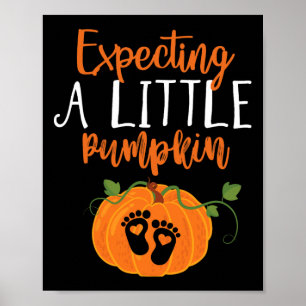 Póster Mamá Embarazada De Halloween Espera Un Pequeño Pum