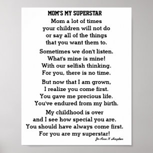 PÓSTER MAMÁ ES MI SUPERSTAR